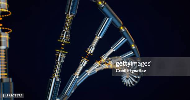 adn sobre fondo negro con un espacio de copia para proyectos de diseño creativo - biosensor fotografías e imágenes de stock