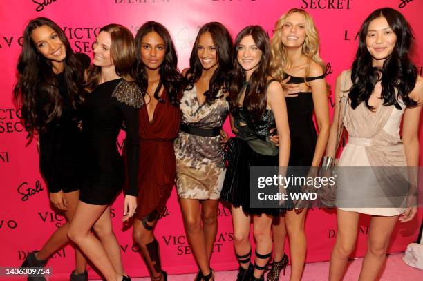 Models Lais Ribeiro, Fabiana Semprebom, Emanuela De Paulo, Gracie Carvalho, Constance Jablonski, Martha Steck and Liu Wen attend the 2010 Victoria's...