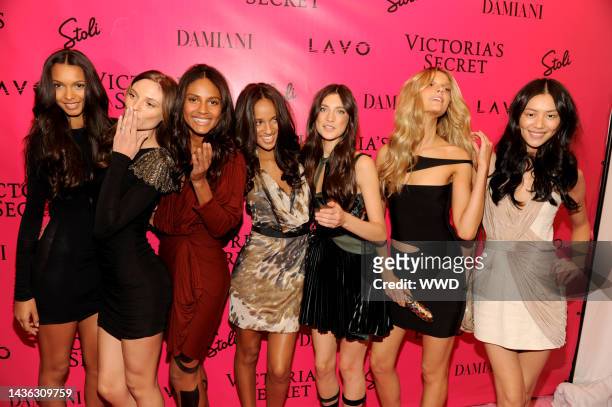 Models Lais Ribeiro, Fabiana Semprebom, Emanuela De Paulo, Gracie Carvalho, Constance Jablonski, Martha Steck and Liu Wen attend the 2010 Victoria's...