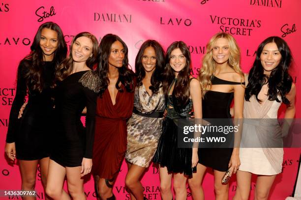 Models Lais Ribeiro, Fabiana Semprebom, Emanuela De Paulo, Gracie Carvalho, Constance Jablonski, Martha Steck and Liu Wen attend the 2010 Victoria's...