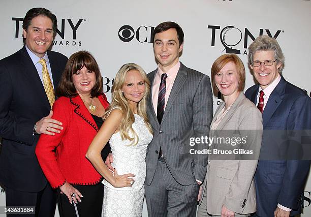 Chairman of The Boroadway League, Nick Scandalios, Executive Director of The Broadway League, Charlotte St. Martin, actors Jim Parsons and Kristin...