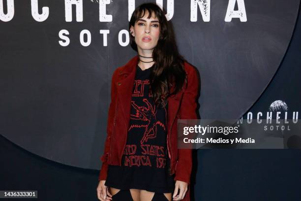 Muriel Hernández poses for photo during the red carpet for the presentation of 'Sotol Nocheluna' a new distillate by Lenny Kravitz at Proyecto...