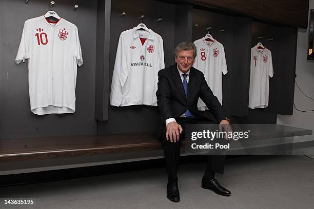 New England manager Roy Hodgson poses after a press conference at Wembley Stadium on May 1, 2012 in London, England.