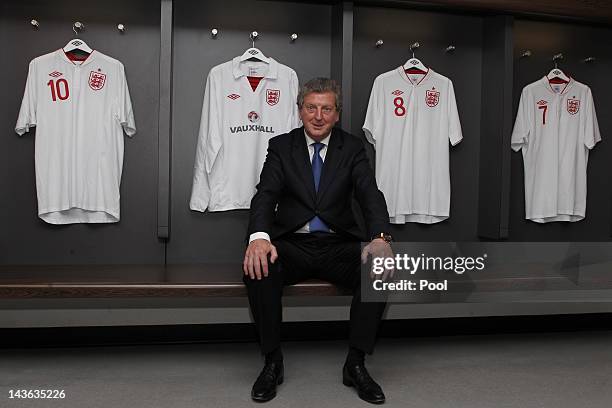 New England manager Roy Hodgson poses after a press conference at Wembley Stadium on May 1, 2012 in London, England.