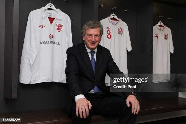 New England manager Roy Hodgson poses after a press conference at Wembley Stadium on May 1, 2012 in London, England.