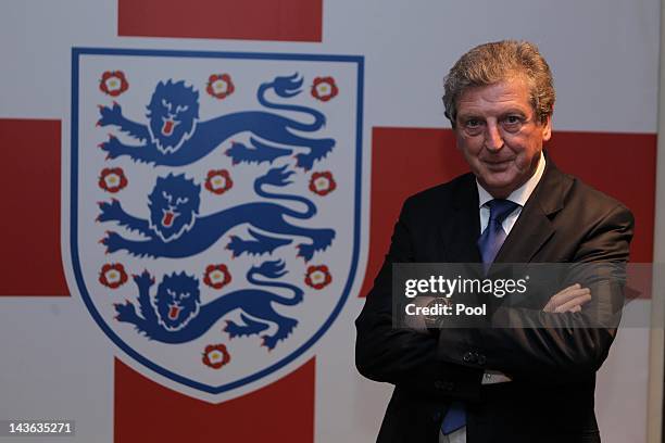 New England manager Roy Hodgson poses after a press conference at Wembley Stadium on May 1, 2012 in London, England.