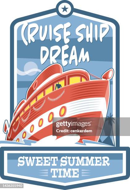 cruise ship t-shirt design - dreamy font stock illustrations
