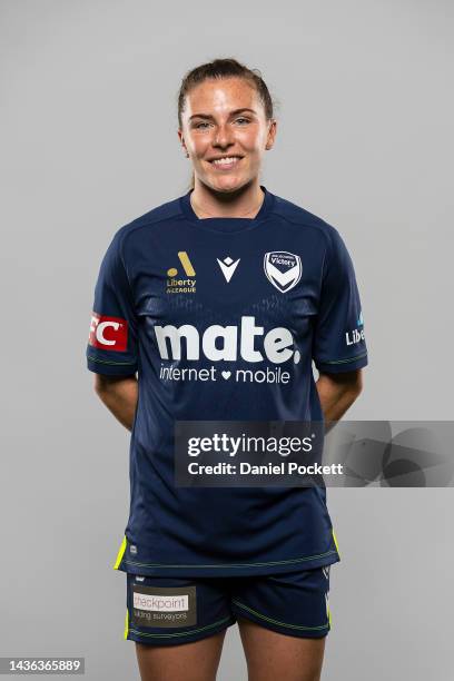 Catherine Zimmerman of Melbourne Victory poses during the Melbourne Victory 2022-23 A-League Women's headshots session at Elite Football on October...