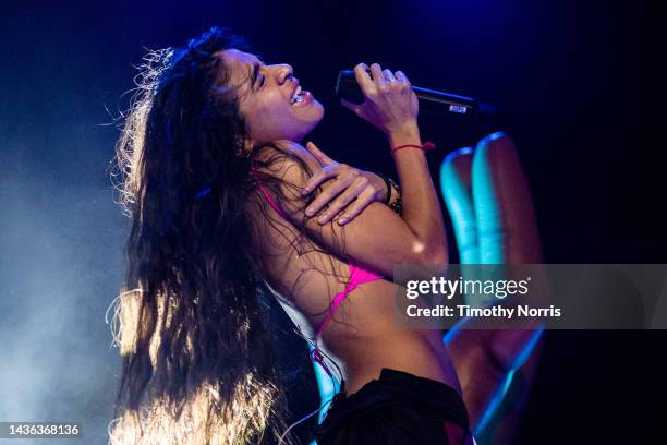 Jessie Reyez performs at Hollywood Palladium on October 24, 2022 in Los Angeles, California.