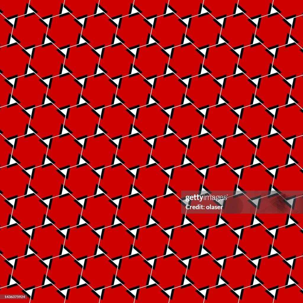 Dual Pattern Red Dual Pattern Hexagons And Triangles Pattern High-Res Vector Graphic ...