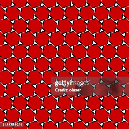 Dual Pattern Red Dual Pattern Hexagons And Triangles Pattern High-Res Vector Graphic ...