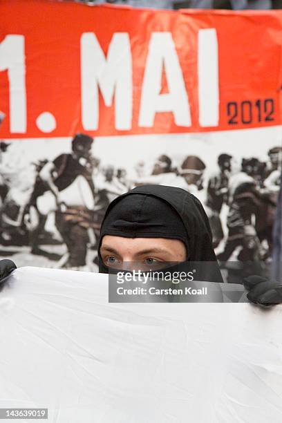Protesters gather during a May Day demonstration in the district of Kreuzberg on May 1, 2012 in Berlin, Germany. This year marks 25 years since a...