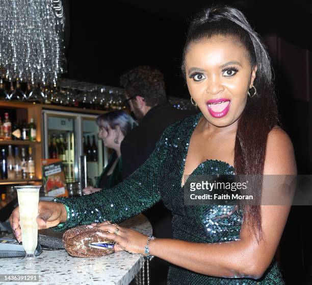 Angela Clancy grabs a drink at the Gold Class Bar at Event Cinemas Innaloo on October 25 2022, in Perth, Australia.