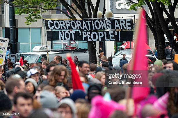 Occupy Seattle protesters, an off-shoot of the Occupy Wall Street movement, hold a May Day rally and anti-capitalist march in Seattle, Washington,...