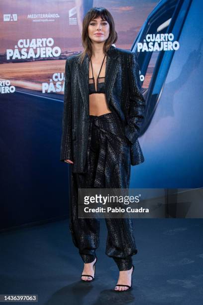 Spanish actress Blanca Suarez attends the "El Cuarto Pasajero" photocall at Cars Studio on October 25, 2022 in Madrid, Spain.