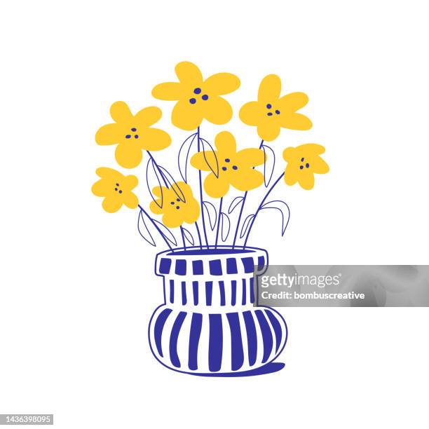home concept flowers in vase - flower stock illustrations