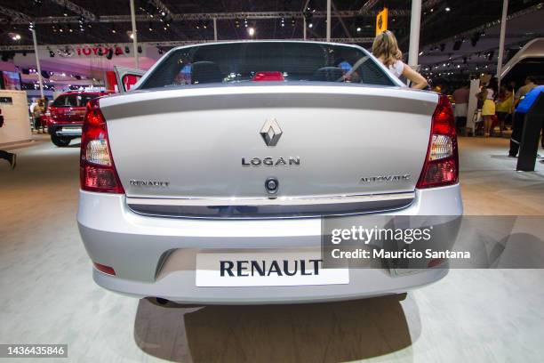 Detail of a Renault Logan Expression Automatic during the 27th International Motor Show at the Anhembi exhibition center in Sao Paulo, on November 3,...