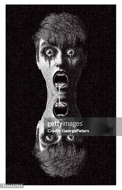 scary female monster - gothic style stock illustrations