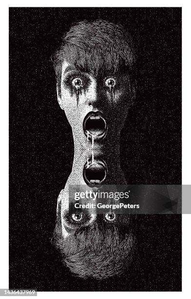 scary female monster - crying stock illustrations stock illustrations