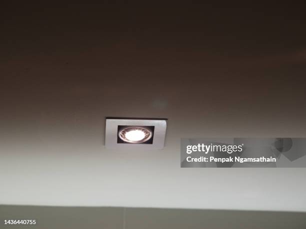 adjustable downlight on the ceiling - downlight stock pictures, royalty-free photos & images