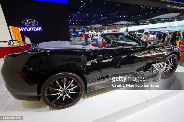 View of Camaro at the Petrobras stand during the 27th International Motor Show at the Anhembi exhibition center in Sao Paulo, on November 3, 2012 in...