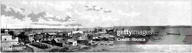 antique image: san juan, puerto rico - san juan province stock illustrations