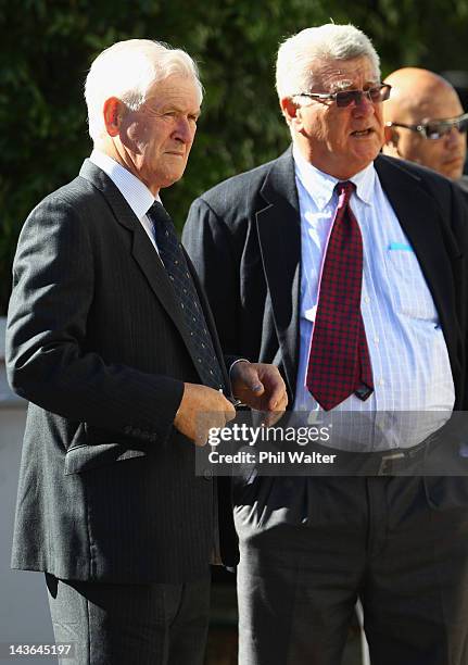 During the funeral service for former New Zealand All Blacks player Sir Fred Allen at Eden Park on May 2, 2012 in Auckland, New Zealand.