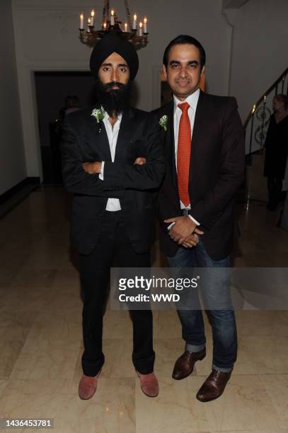 Designers Waris Ahluwalia and Bibhu Mohapatra attend the 2010 CFDA New Members party at Vera Wang's residence.