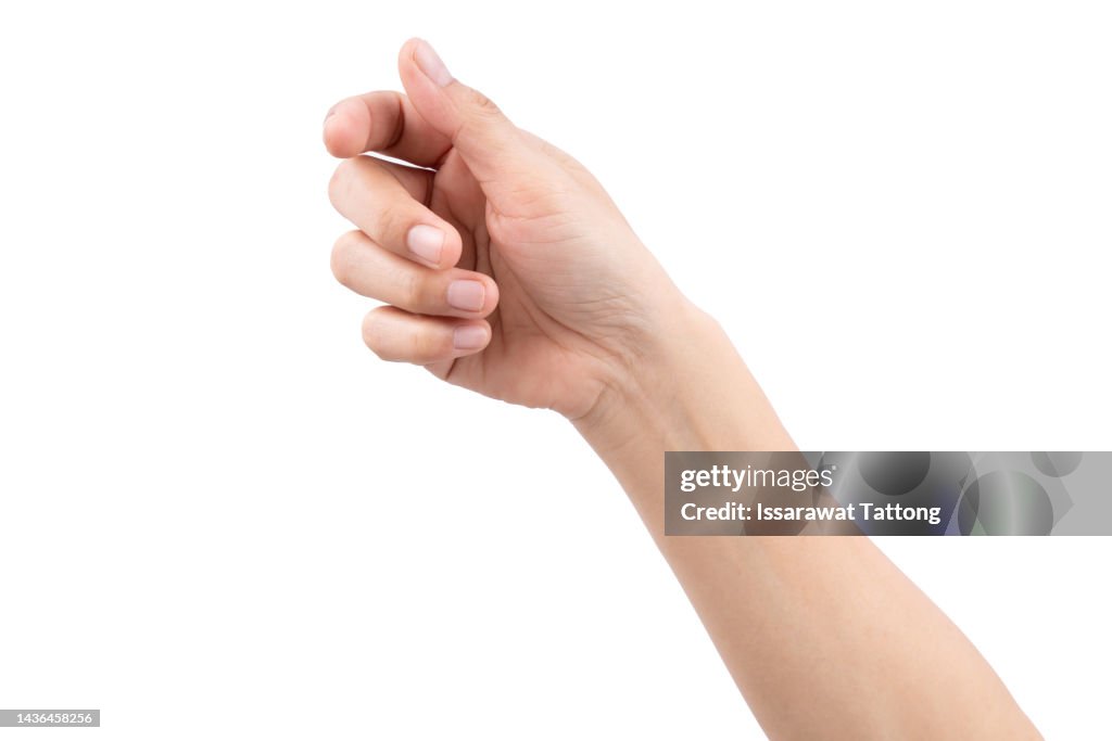 Woman handful on the isolated on white background