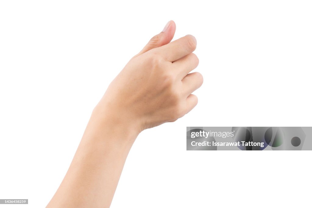 Woman handful on the isolated on white background