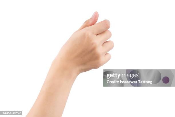 woman handful on the isolated on white background - grab wrist stock pictures, royalty-free photos & images