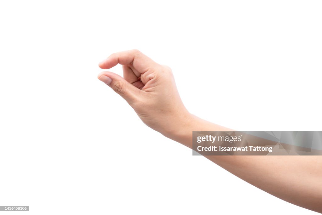 Hand gesture isolated on white background