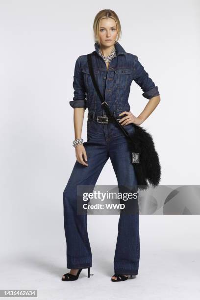 Model wears Ralph Lauren Collection Denim, the new luxury denim line from the designer's signature label.