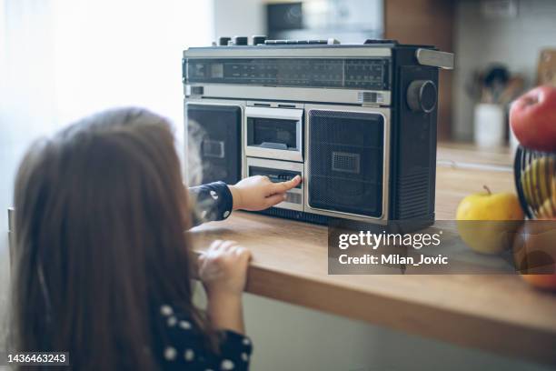 let's play some music - girls boom box stock pictures, royalty-free photos & images