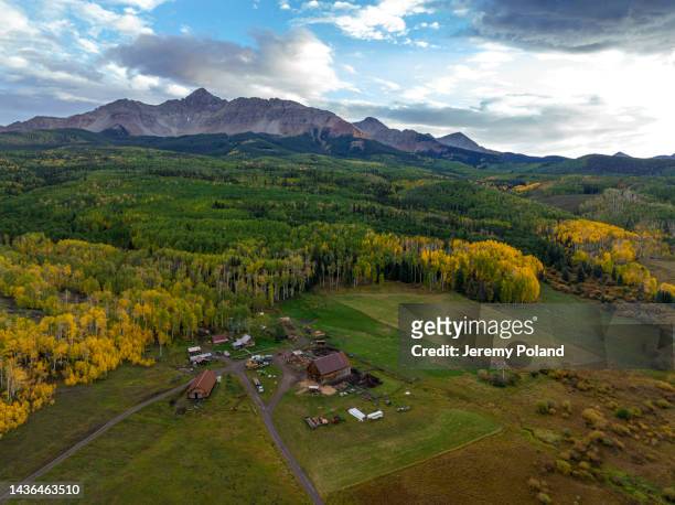 on a small town family-owned ranch in colorado, usa - ranch house stock pictures, royalty-free photos & images