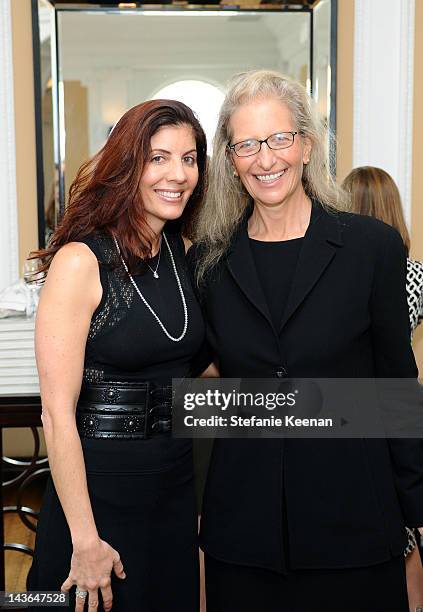 Gilena Simons and Annie Leibovitz attend MOCA's Women in the Arts at the Beverly Wilshire Four Seasons Hotel on May 1, 2012 in Beverly Hills,...