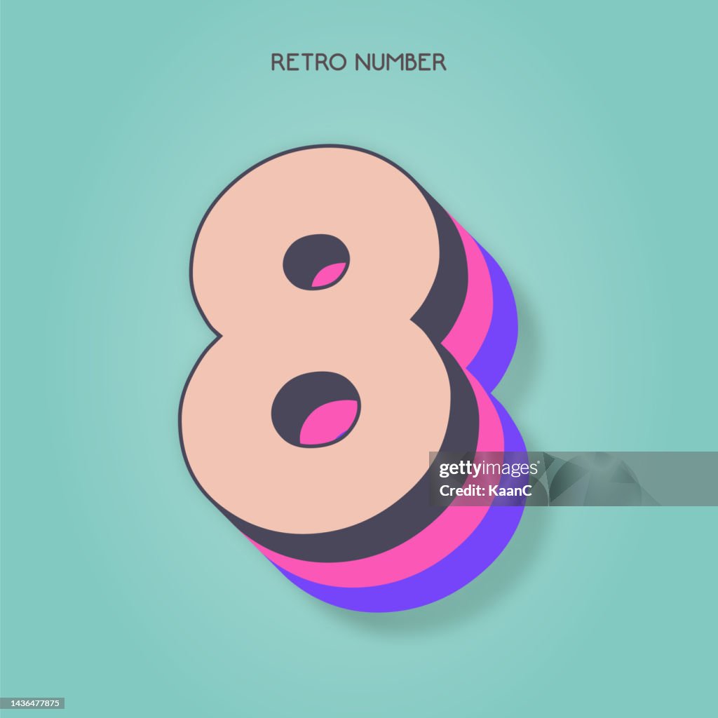 Number 8 Variations Number 8 Retro Style Lettering Stock Illustration Invitation Or ...