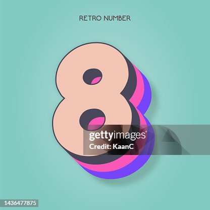 Number 8 Variations Number 8 Retro Style Lettering Stock Illustration Invitation Or ...