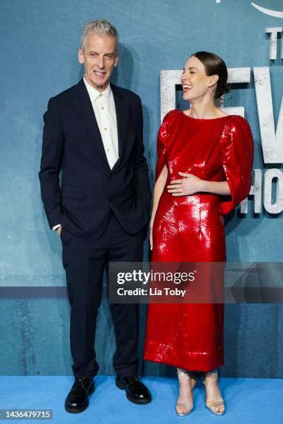 Peter Capaldi and Jessica Raine attend the global premiere of "The Devil's Hour" at The Curzon Bloomsbury on October 25, 2022 in London, England.