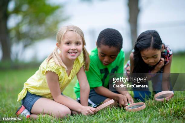 children exploring during summer camp - development camp stock pictures, royalty-free photos & images