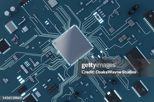 CPU microchip processor on circuit board. CPU microchip processor on circuit board.