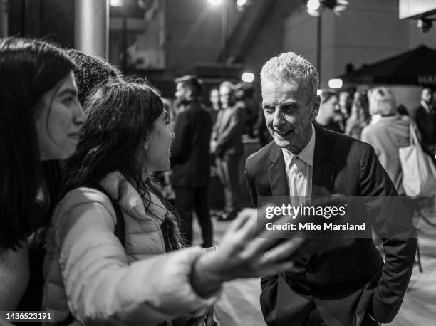 Peter Capaldi arrives at the global premiere of "The Devil's Hour" at Curzon Bloomsbury on October 25, 2022 in London, England.