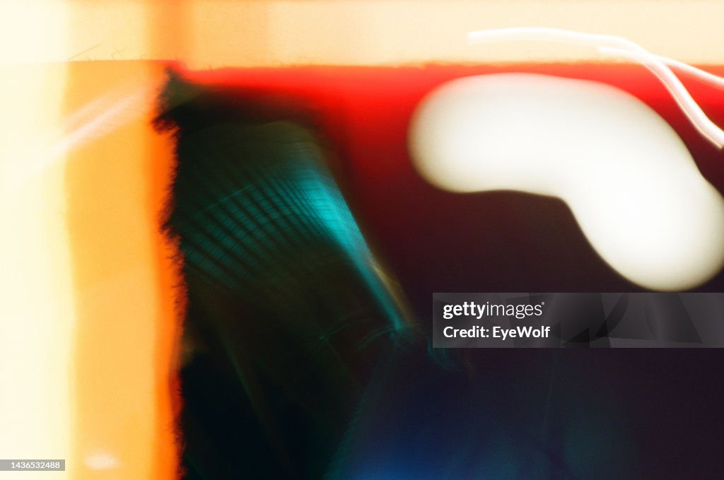 Abstract shot with copy space with film burns and light leaks