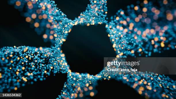 éléments numériques circulaires blockchain - nanoparticule photos et images de collection