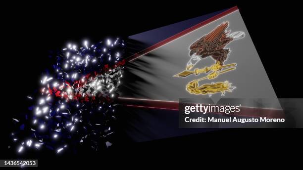 vanishing flag of american samoa - american samoan flag stock pictures, royalty-free photos & images