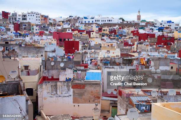 tangier cityscape,  roof top view - tangier stock pictures, royalty-free photos & images
