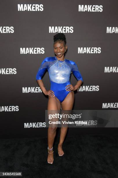 American Gymnast Nia Dennis attends The 2022 MAKERS Conference at Waldorf Astoria Monarch Beach on October 25, 2022 in Dana Point, California.