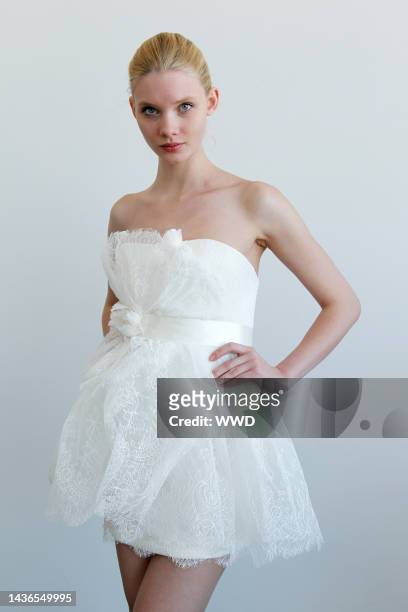 Model at Marchesa\'s spring 2011 bridal presentation.