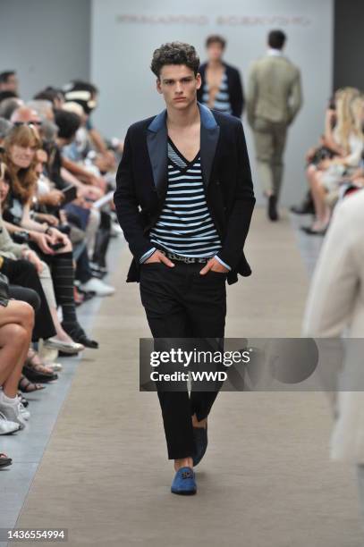 Model on the runway at Ermanno Scervino's spring 2011 menswear show.