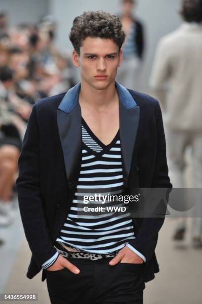 Model on the runway at Ermanno Scervino\'s spring 2011 menswear show.